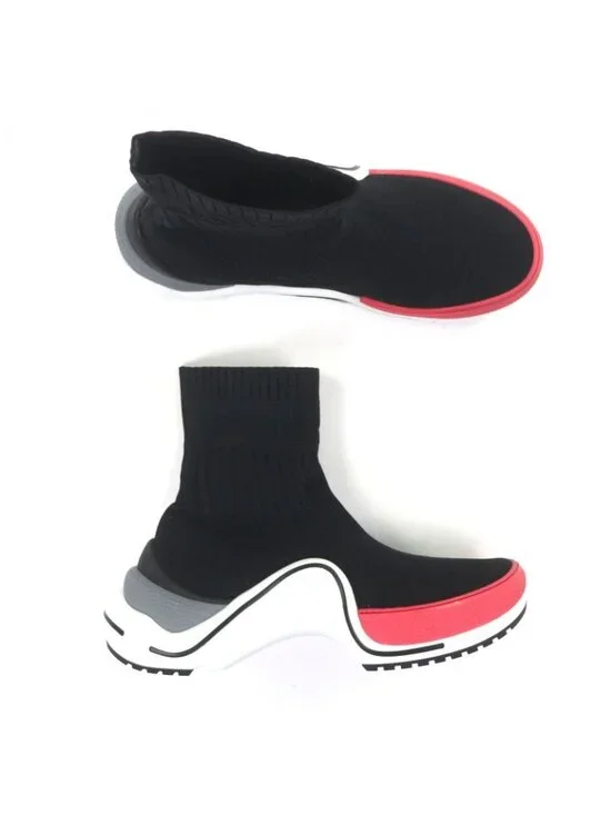 Louis Vuitton Arclight Line Fabric Rib Knit Socks Sneakers Black 41 - Picture 5 of 11